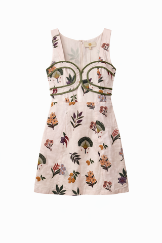 Callie Dress - White Leaf