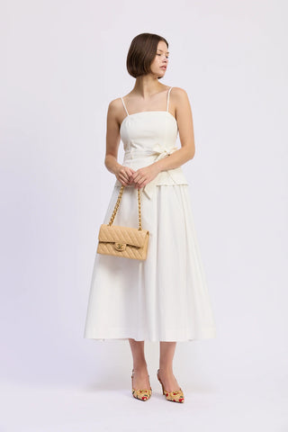 Samantha Mixed Media Midi Dress