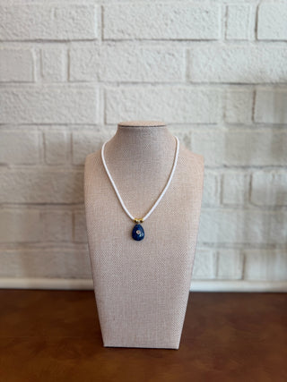 The Abaco Necklace - Navy/Pink Pendant