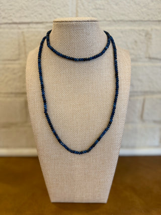 Cleo Beaded Necklace Long - Navy