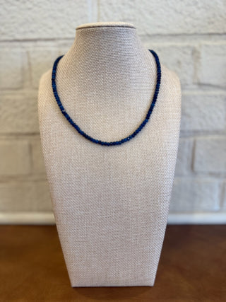 Cleo Beaded Necklace - Navy