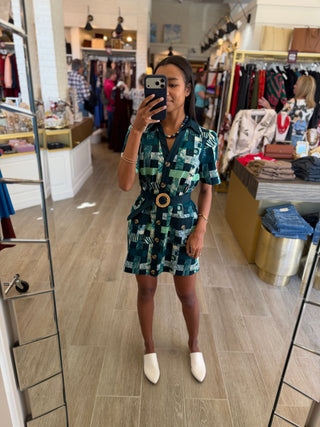 Poppy Dress - Navy Plaid