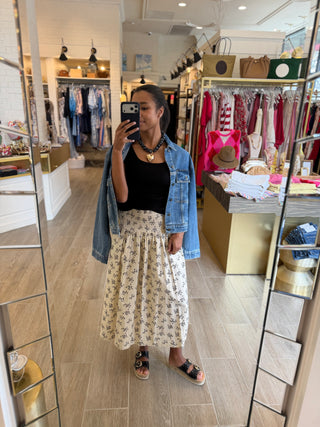 Rhea Smocked Waist Skirt