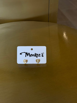 Audrey Pave Heart Earring - Gold