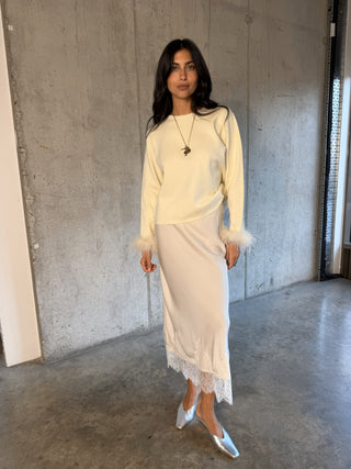 Cream Feather Jumper