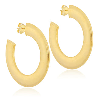 Irene Hoops - Brushed 18K Gold