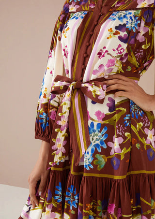 The Lori-Anne Dress - Prairie Floral Cinnamon Ivory