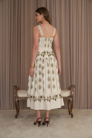 Sleeveless Drop-Waist Midi Dress