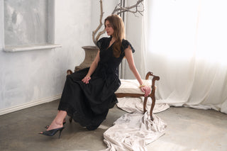Short Ruffle Sleeve Midi Dress