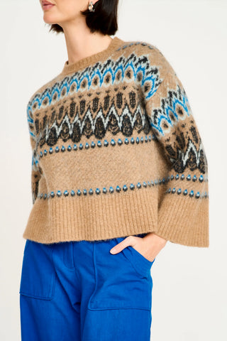 Salida Brushed Fairisle Sweater In Glacial