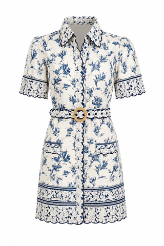 Poppy Dress - Ditsy Blue Mix