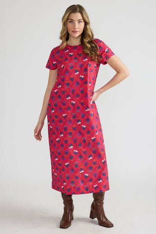 Ellie Dress - Fuchsia Lattice