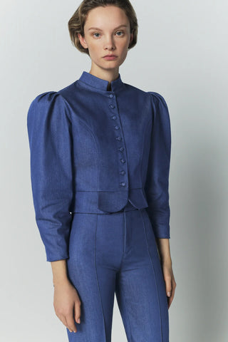 Amoako Puff Sleeves Denim Jacket