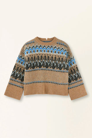 Salida Brushed Fairisle Sweater In Glacial
