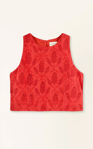 Santanyi Tank In Chili Hyacinth Eyelet