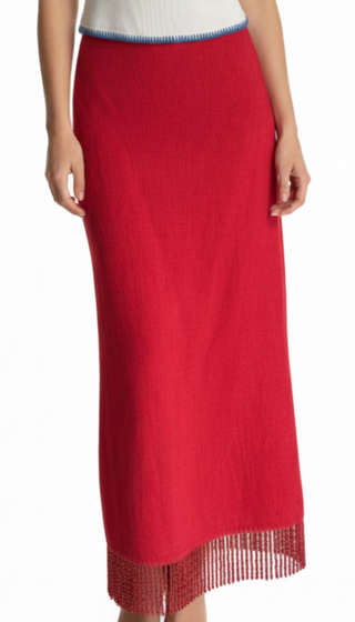 Kimber Skirt - Red Fringe