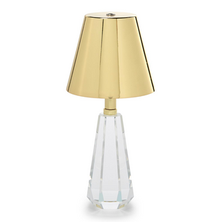 Cordless Glass Table Lamp - Gold Metallic Shade