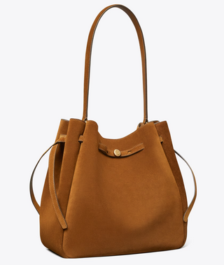 Romy Suede Large Bucket Bag - Carmel - Caramel