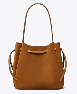 Romy Suede Large Bucket Bag - Carmel - Caramel