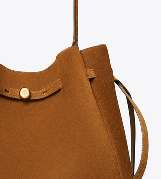 Romy Suede Large Bucket Bag - Carmel - Caramel