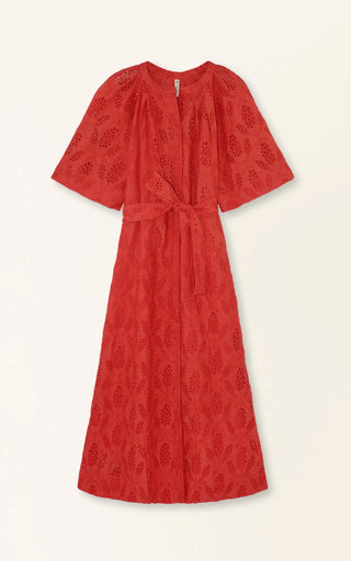 Somerset Dress In Chili Hyacinth Eyelet