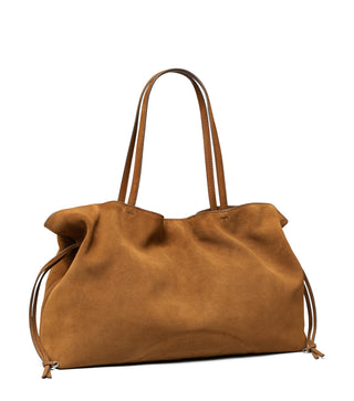 Ella Suede Drawstring Tote - Carmel