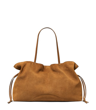 Ella Suede Drawstring Tote - Carmel