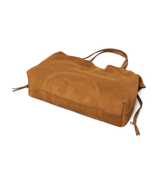 Ella Suede Drawstring Tote - Carmel