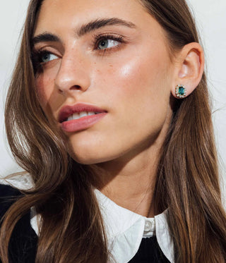 Tati Studs in Emerald/Gold