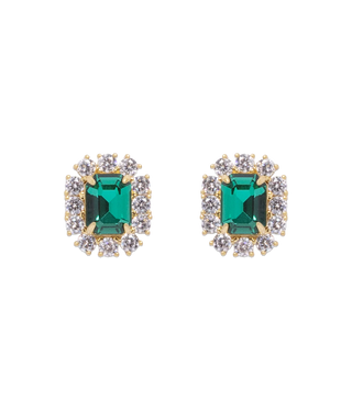 Tati Studs in Emerald/Gold