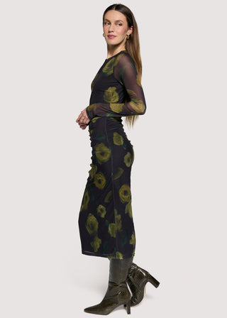 Nocturnal Blooms Midi Dress