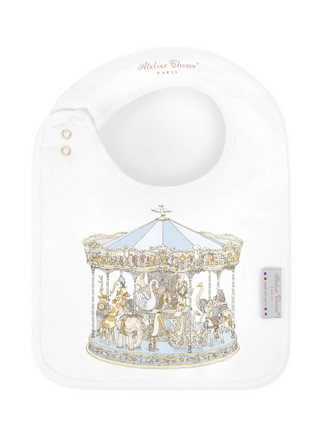 Satin Bib - Carousel Blue