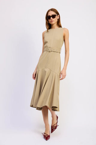 Autumn Midi Dress - Khaki