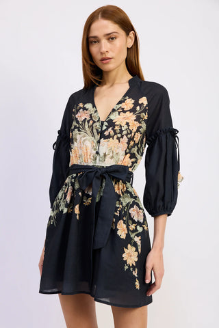 Iris Mini Dress - Black Ginger Olive