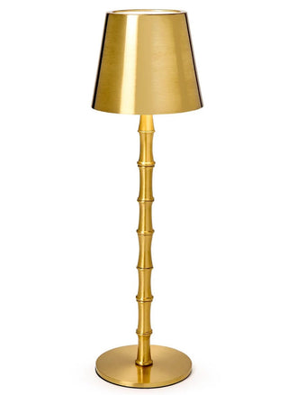 Cordless Bamboo Table Lamp - Gold