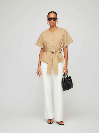 Kai Belted Button Up Top