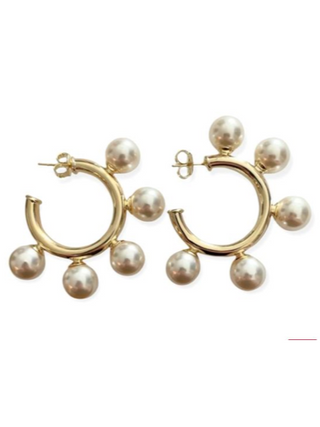 Gio Hoops - Pearls