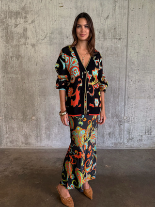 Black Paisley Dorris Skirt