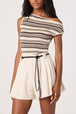 Cream Brown Stripe