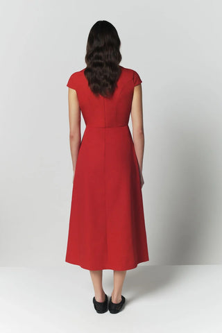 Amoako Dress Summer Linear - Red