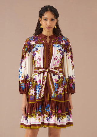 The Lori-Anne Dress - Prairie Floral Cinnamon Ivory