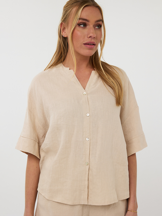 Camila Oversized Linen Blouse