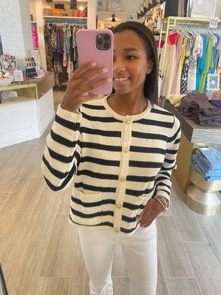 The Adele Stripe Cardigan