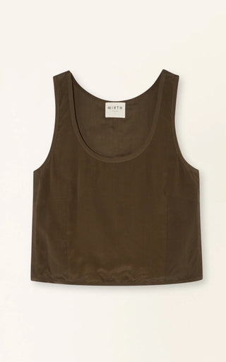 Loreto Silk Tank - Chocolate