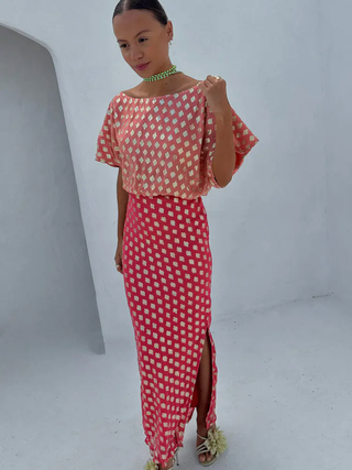 Pink and Red Tilly Dress