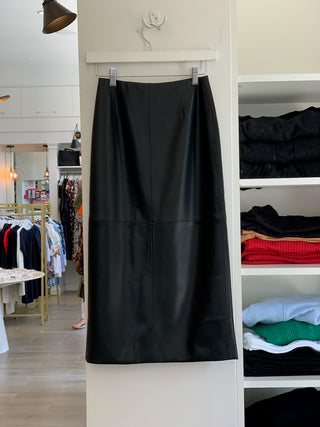 Aven Vegan Leather Midi Skirt