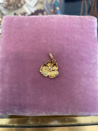 Clear Pansy Flower Charm