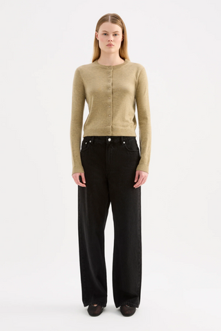 Elvio Merino Blend Cardigan - Khaki