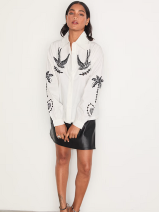 Embroidered Swallow Shirt