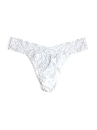 Signature Lace Thong - White